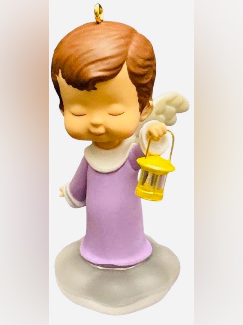 Rosemary Mary’s Angel Purple Angel Figurine Toy with Yellow Lantern Hallmark